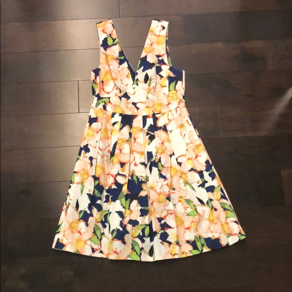 J Crew floral v neck print dress